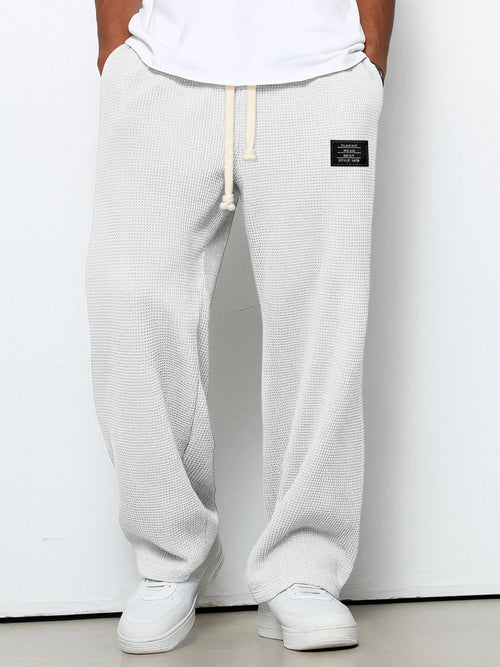 Men's Wide-Leg  Relaxed Fit Lounge Pants – Honeycomb Texture
