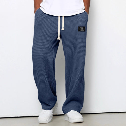 Men's Wide-Leg  Relaxed Fit Lounge Pants – Honeycomb Texture