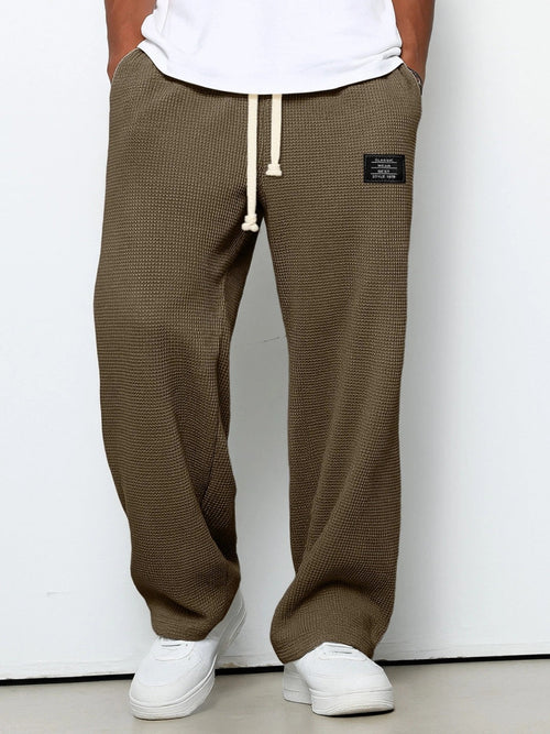 Men's Wide-Leg  Relaxed Fit Lounge Pants – Honeycomb Texture
