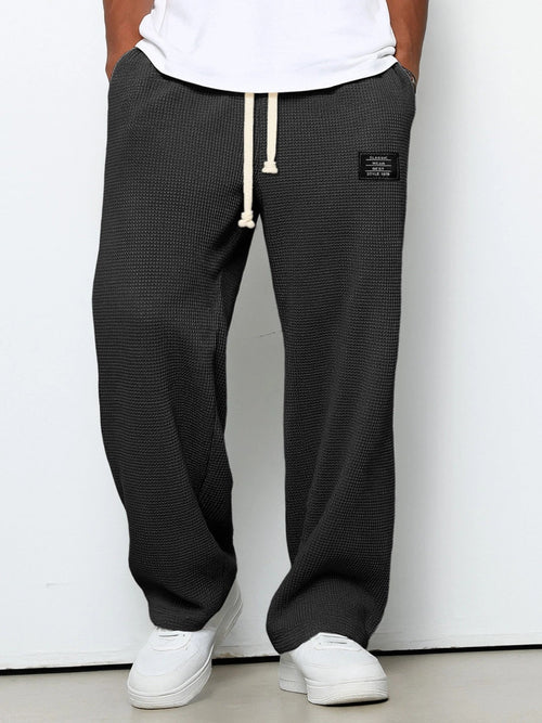 Men's Wide-Leg  Relaxed Fit Lounge Pants – Honeycomb Texture