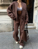 Women's Casual Matching Tracksuit Set – Comfy Lounge Two Piece