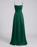 Flowing Silk Maxi Evening Dress