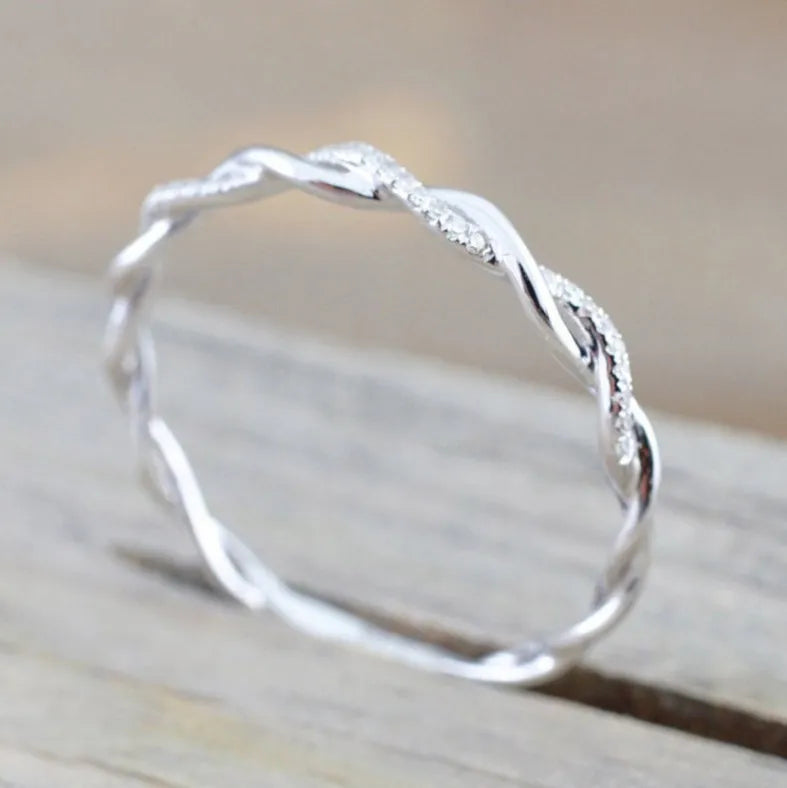 Women's Adjustable Stainless Steel Engagement Ring – Classic Wedding Band