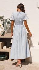 Women's Elegant Button-Front Flowy Maxi Dress – Chic Summer Gown