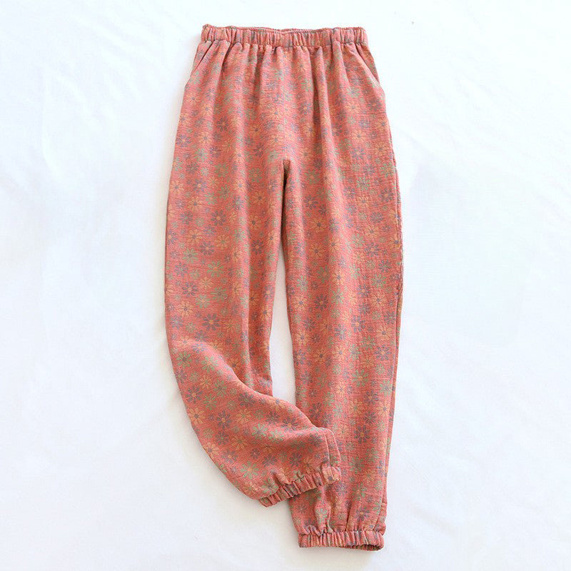 Women's Lightweight Floral Pattern Lounge Pants – Soft Sleepwear Trousers