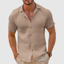 Men's Linen Short Sleeve Button-Up Shirt – Casual Summer Shirt