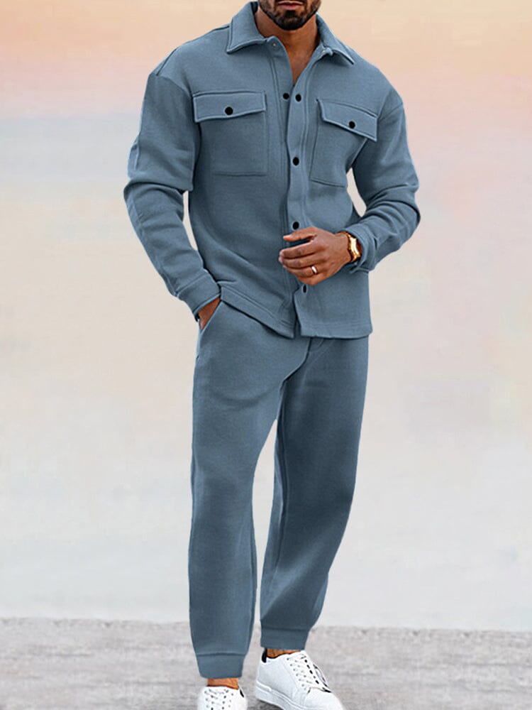 Men's Set Comfortable Stylish Short Set Shirt and Pants 10