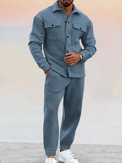 Men's Set Comfortable Stylish Short Set Shirt and Pants 10