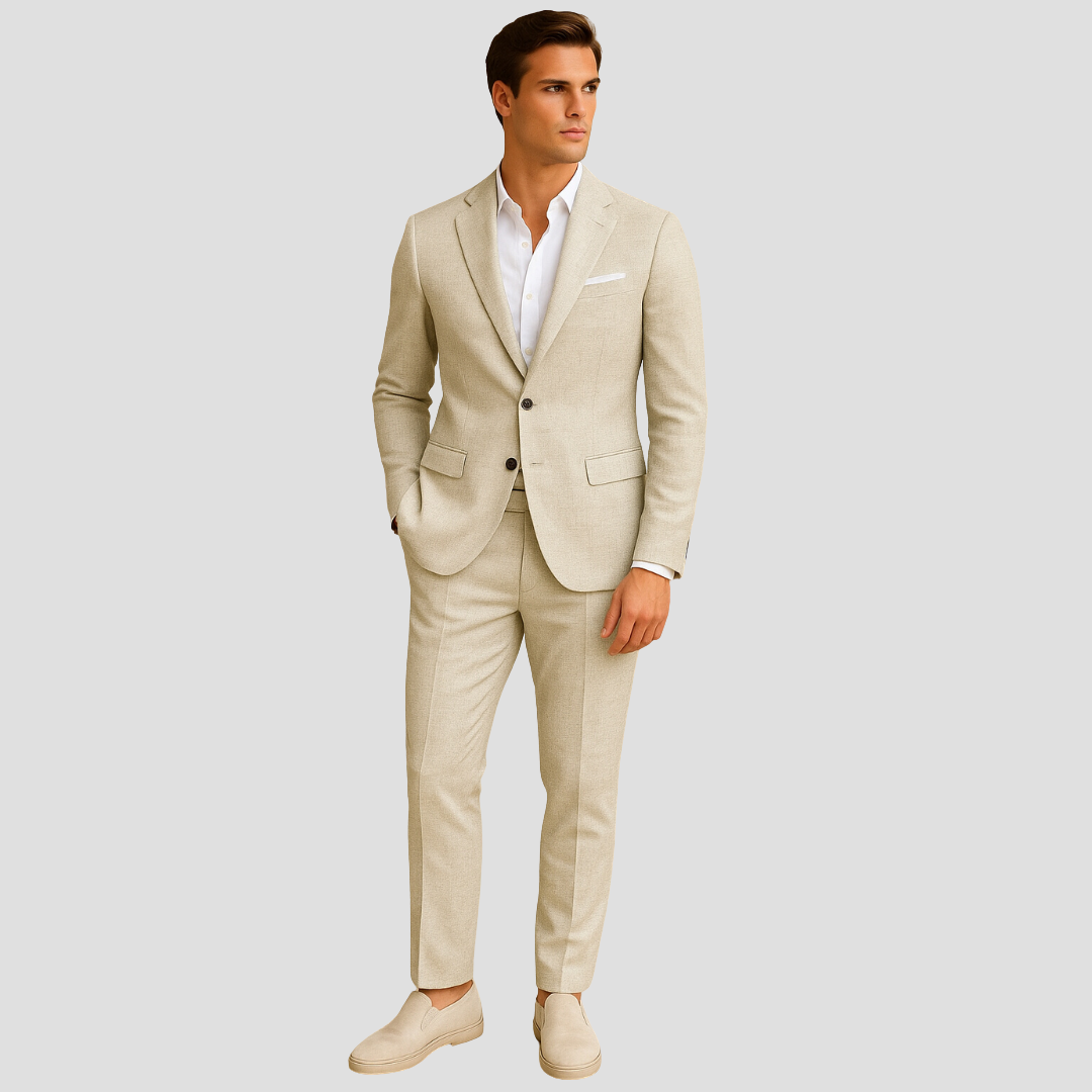 Men’s 2-Piece Slim Fit Suit – Modern Tailored Formal Business Style