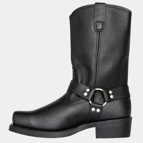 Women’s Vintage Cowboy Boots – Durable Western Harness Design with Classic Square Toe