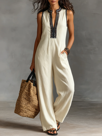 Minimalist Linen Blend Jumpsuit: Effortless Comfort for Every Occasion