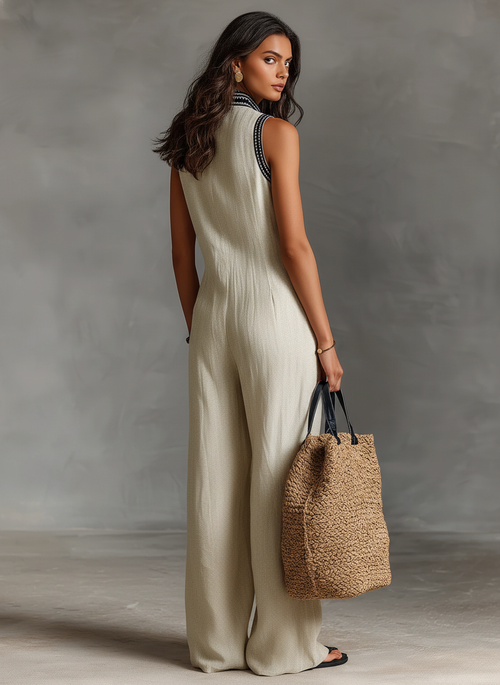 Minimalist Linen Blend Jumpsuit: Effortless Comfort for Every Occasion 3