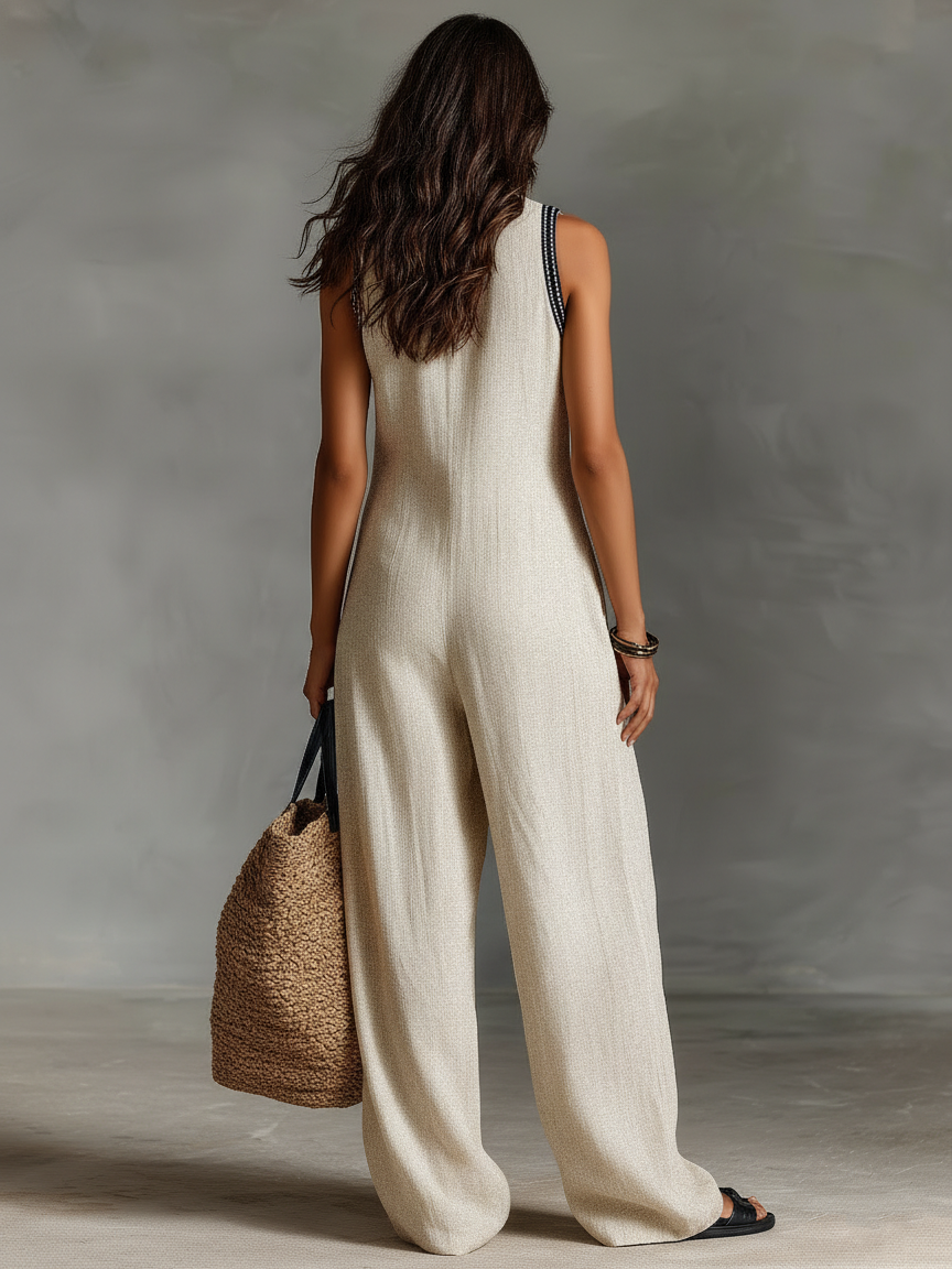 Minimalist Linen Blend Jumpsuit: Effortless Comfort for Every Occasion 4