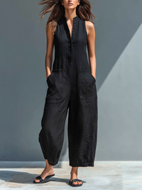 Minimalist Linen Blend Jumpsuit: Effortless Comfort for Everyday Wear