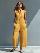 Minimalist Linen Blend Jumpsuit: Effortless Comfort for Everyday Wear 4