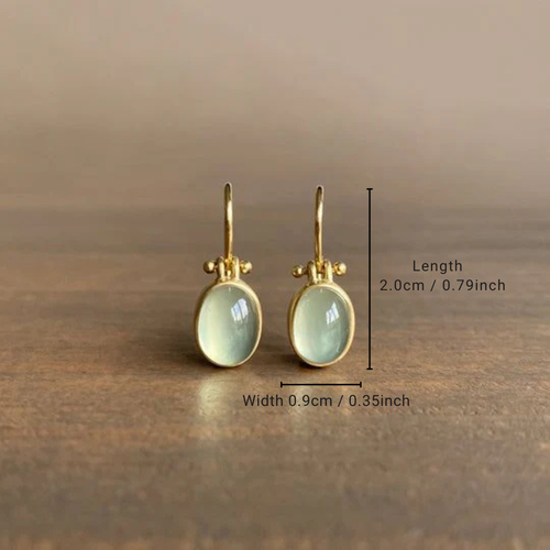 Vintage Green Moonstone Earrings – Elegant Boho Gemstone Drop Jewelry
