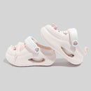 Women's Fashionable Pink Clogs With Playful Appliqués
