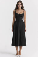 Women's Elegant Sleeveless Floral Party Dress with Slit and Sweetheart Neckline