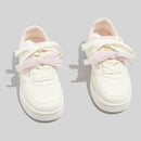 Women's Breathable Laced Up White Mesh Sneakers