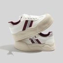 Women's Stylish Laced Up Leather Sneakers With Platform Sole