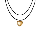 Adjustable Korean Velvet Choker with Big Heart Pendant Necklace