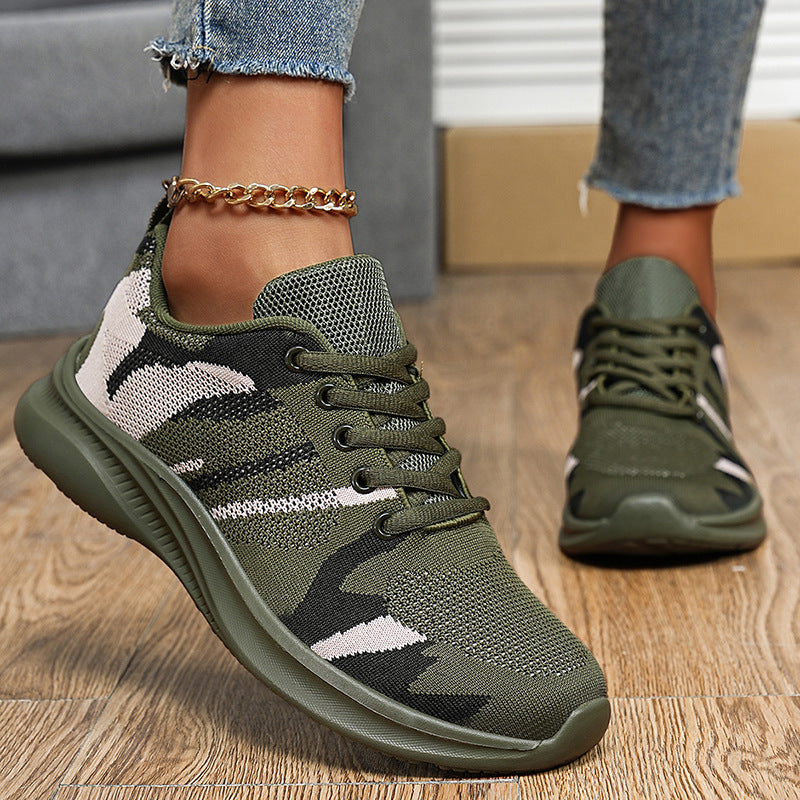 Women’s Sporty Sneakers With Ventilated Upper – Cushioned Comfort Shoes