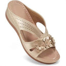 Women's Comfortable Footbed Sandals With Floral Design – Orthopedic Summer Comfort