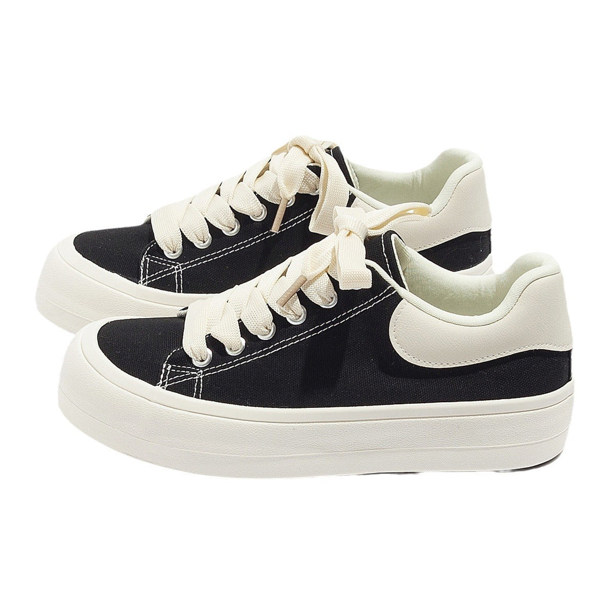 Women's Stylish Laced Up Denim Sneakers With Platform Sole