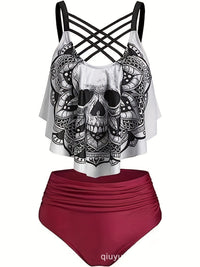 Cristina® | Women'S Bikini Set With Playful Lace Design And Unique Skull Motif