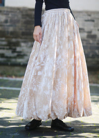 Vintage Velvet Tie Dye Swing Midi Skirt