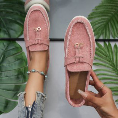 Women’s Flat Slip On Suede Loafers – Comfortable Casual Walking Shoes