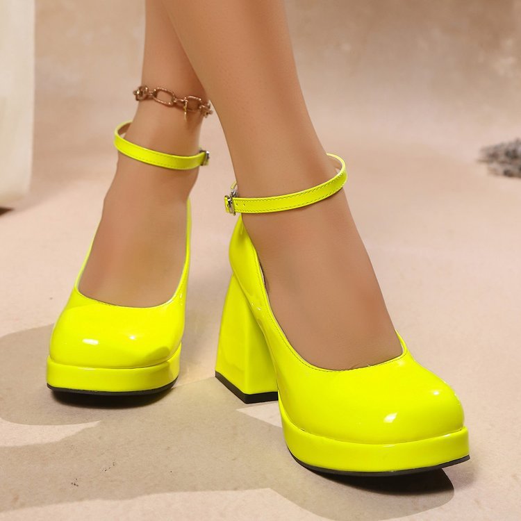 Women’s Elegant Platform Heeled Shoes – Adjustable Strap Comfort Heels