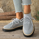 Women’s Lace Up Mesh Sneakers – Breathable Running Shoes With Grip Sole