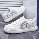 Women’s Black Lace-Up Sneakers With Skull Print – Cushioned Comfort Shoes