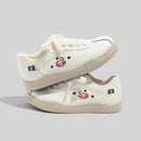 Women's Stylish Laced Up Blue Leather Sneakers