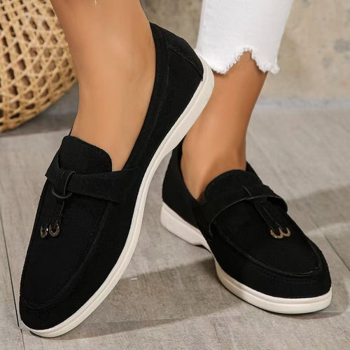 Women’s Flat Slip On Suede Loafers – Comfortable Casual Walking Shoes