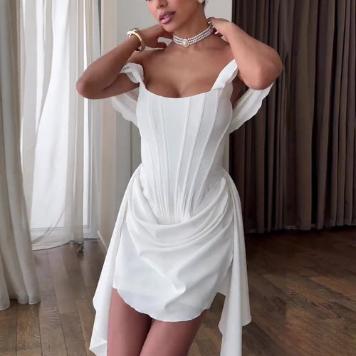 Women's Strapless Corset Basque Waist Wedding Dress – Luxury Bridal Gown