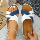 Women’s Open Toe Strappy Leather Sandals – Comfortable Summer Flats