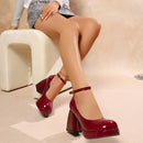 Women’s Elegant Platform Heeled Shoes – Adjustable Strap Comfort Heels