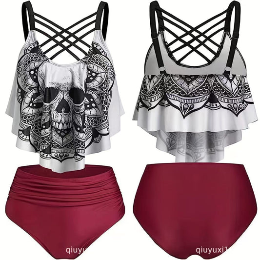 Cristina® | Women'S Bikini Set With Playful Lace Design And Unique Skull Motif