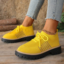 Women’s Lace Up Mesh Sneakers – Breathable Running Shoes With Grip Sole