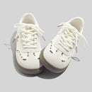 Women's Stylish Laced Up Red Sneakers With Checkers Design