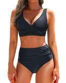 Womens High Waisted Bikini Set Shorts – Tummy Control Swimwear