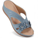 Women's Comfortable Footbed Sandals With Floral Design – Orthopedic Summer Comfort
