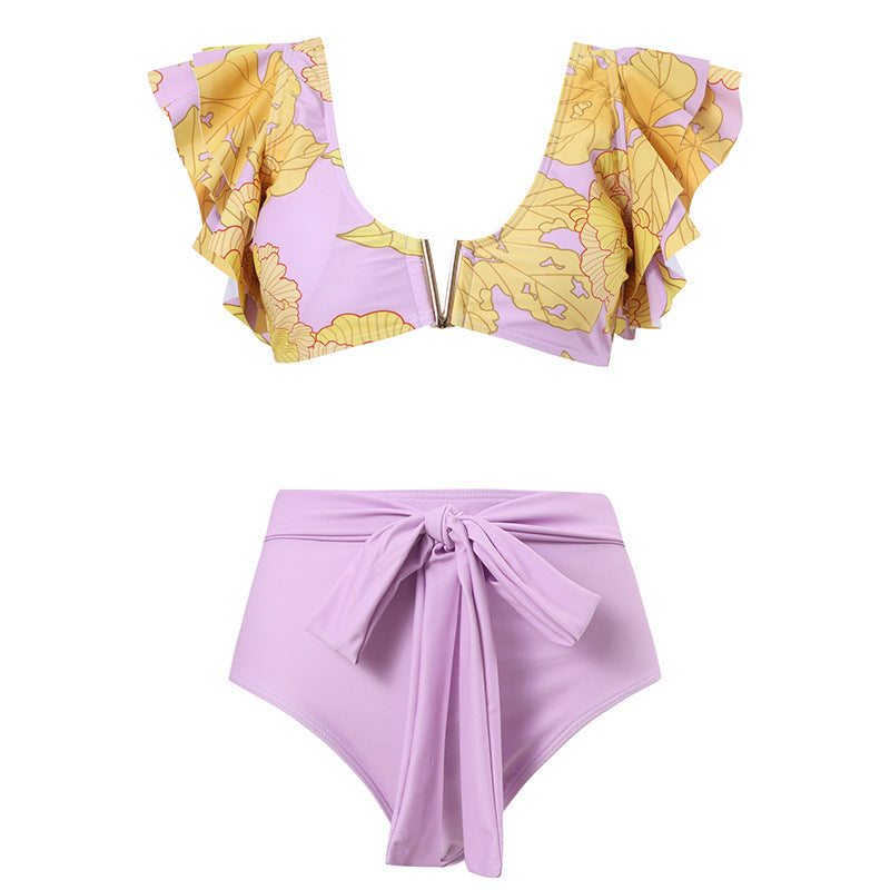Daniela® | Women'S Bikini Set With Voluminous Ruffle Straps And High-Cut Pants