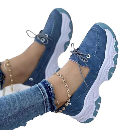 Women’s Slip On Suede Platform Sneakers – Comfortable Casual Shoes