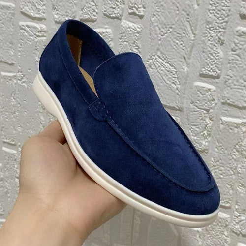 Mens Classic Brown Suede Loafers Slip-On – Casual Elegant Shoes
