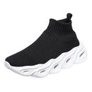 Women's Sock Style Ankle Sneakers With White Sole Lightweight Fit