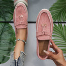 Women’s Flat Slip On Suede Loafers – Comfortable Casual Walking Shoes