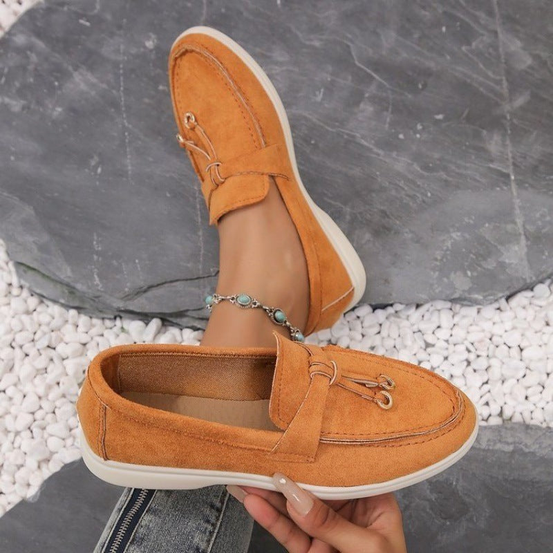 Women’s Flat Slip On Suede Loafers – Comfortable Casual Walking Shoes